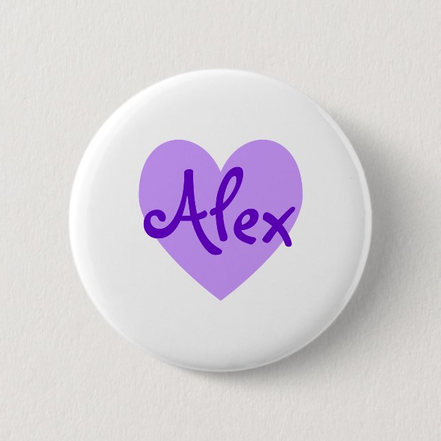Badge Rond 5 Cm Alex en violet (Devant)