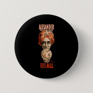 Badge Rond 5 Cm Alexandre le scombre qu'en cristal sait voit dit