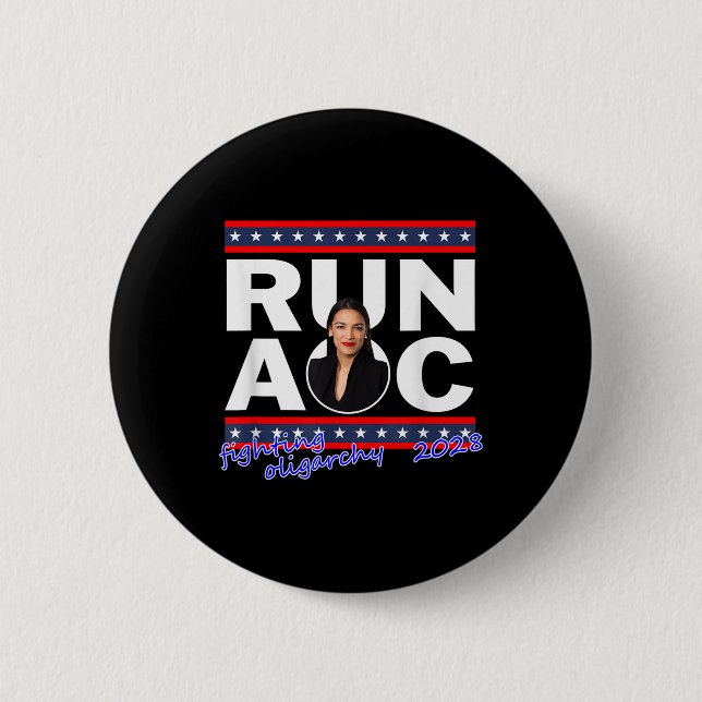 Badge Rond 5 Cm Alexandria 2028 Aoc Pour Président 2028 (Devant)