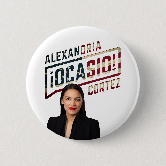 Badge Rond 5 Cm Alexandria Ocasio-Cortez (Devant)