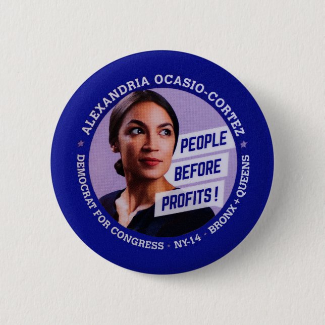 Badge Rond 5 Cm Alexandria Ocasio-Cortez (Devant)