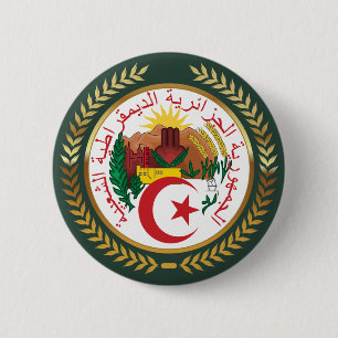 Badge Rond 5 Cm Algeria Coat of Arms