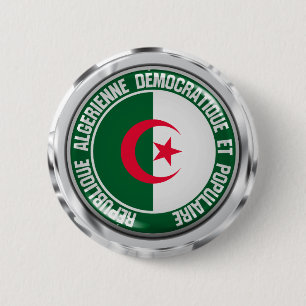 Badge Rond 5 Cm Algeria Round Emblem