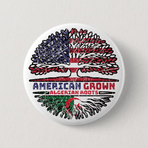 Badge Rond 5 Cm Algérie Algérie États-Unis d'Amérique États-Unis