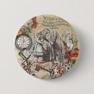 Badge Rond 5 Cm Alice à Wonderland