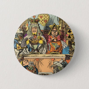 Badge Rond 5 Cm Alice à Wonderland Cheshire Cat Characters