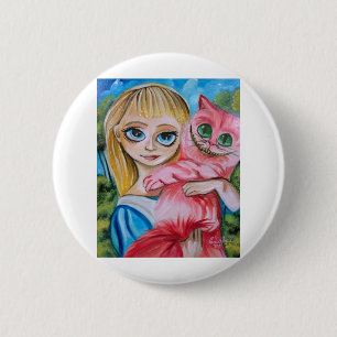 BADGE ROND 5 CM ALICE AU PAYS DES MERVEILLES