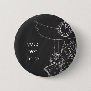 Badge Rond 5 Cm Alice au pays des merveilles Croquis sur tableau n