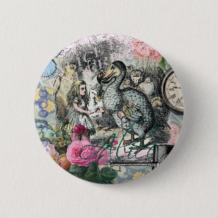 Badge Rond 5 Cm Alice au pays des merveilles Dodo Classique Illust