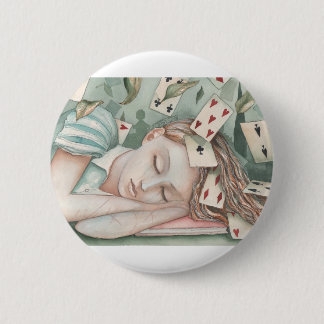 Badge Rond 5 Cm Alice au pays des merveilles dort