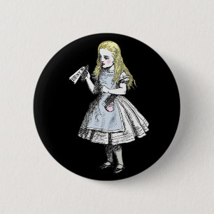 Badge Rond 5 Cm Alice au pays des merveilles magique me boivent