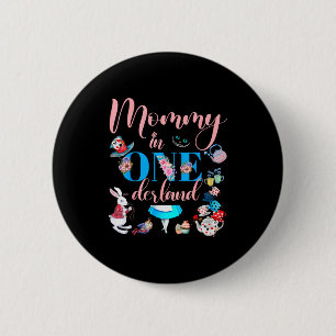 Badge Rond 5 Cm Alice au pays des merveilles Maman de la famille d