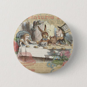 Badge Rond 5 Cm Alice au Pays des Merveilles Thé à gogo