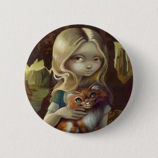 Badge Rond 5 Cm "Alice bouton dans de da Vinci portrait"