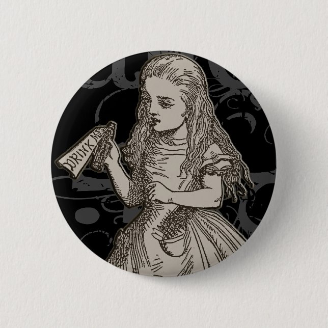 Badge Rond 5 Cm Alice dans la grunge du pays des merveilles (Devant)