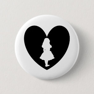 Badge Rond 5 Cm Alice dans l'amour du pays des merveilles dans