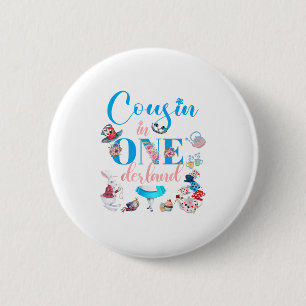 Badge Rond 5 Cm Alice Dans L'Onederland Famille Cousin De L'Annive