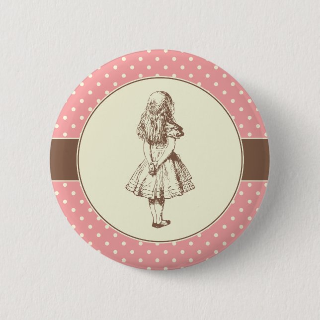 Badge Rond 5 Cm Alice en pois du pays des merveilles (Devant)