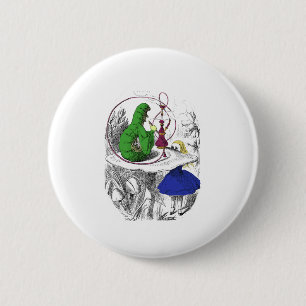 Badge Rond 5 Cm Alice et Caterpillar