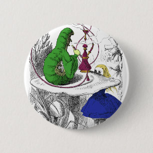 Badge Rond 5 Cm Alice et Caterpillar