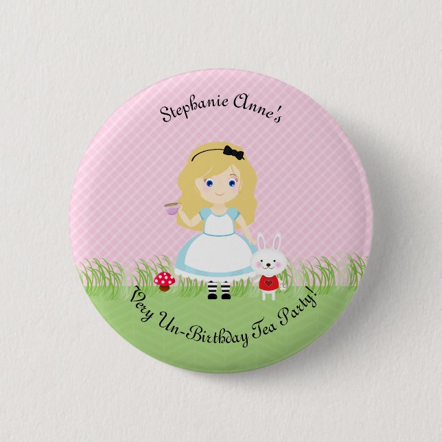 Badge Rond 5 Cm Alice et son Tea Party (Devant)