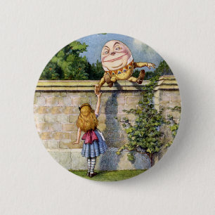 Badge Rond 5 Cm Alice rencontre Humpty Dumpty au pays des