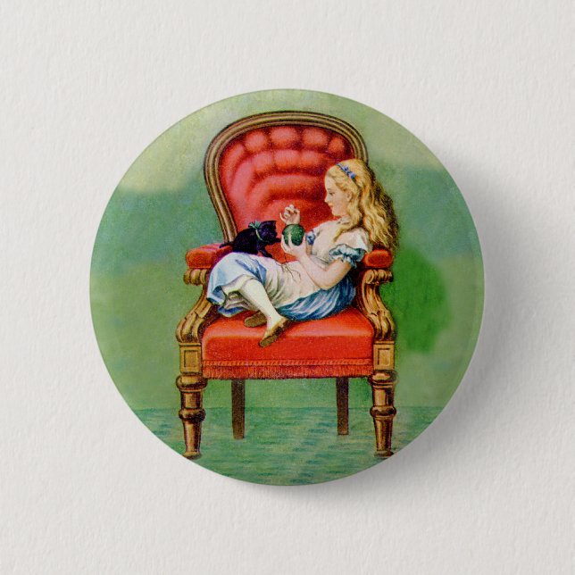 BADGE ROND 5 CM ALICE & SON CHAT, DINAH (Devant)