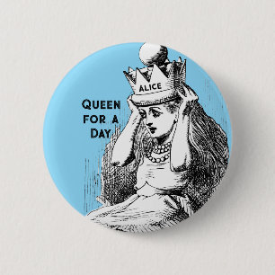 Badge Rond 5 Cm Alice vintage avec couronne