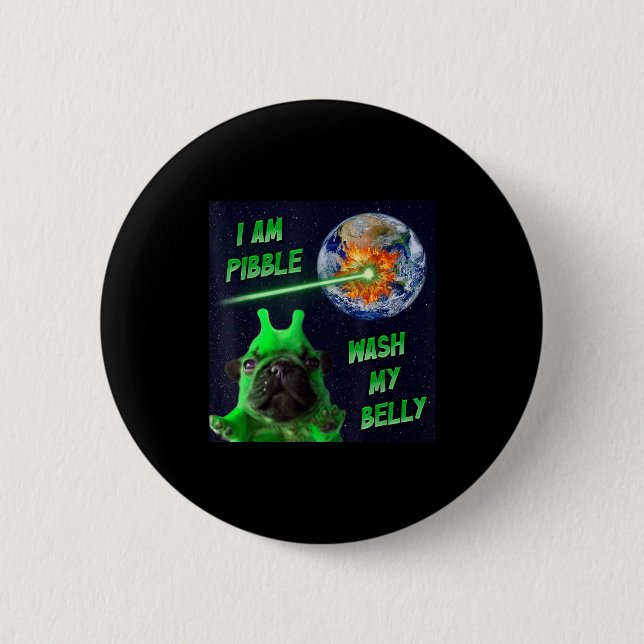 Badge Rond 5 Cm Alien Bble Funny Brainrot Dog Meme Space I Am Bble (Devant)