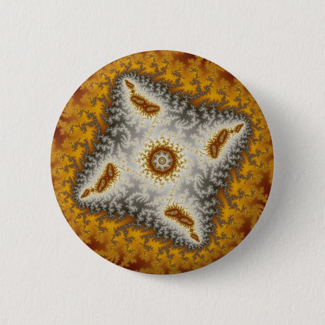 Badge Rond 5 Cm Alien - Bouton fractal (Devant)