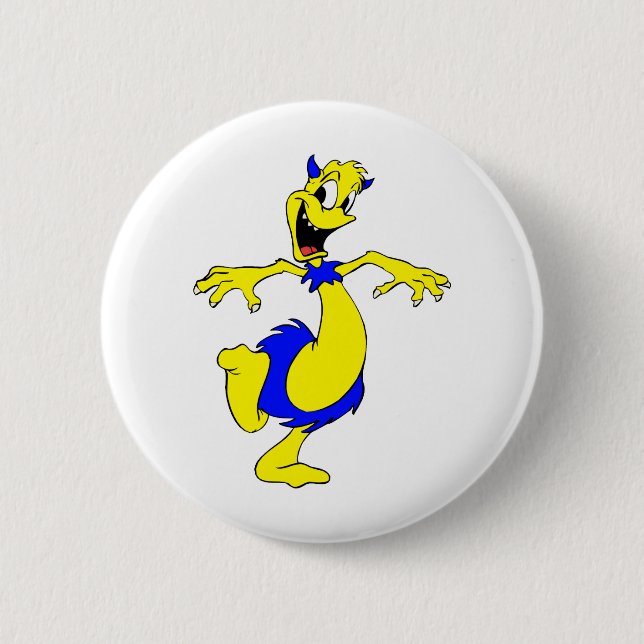Badge Rond 5 Cm Alien dans la jupe velue (Devant)