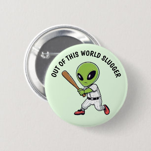 Badge Rond 5 Cm Alien de baseball