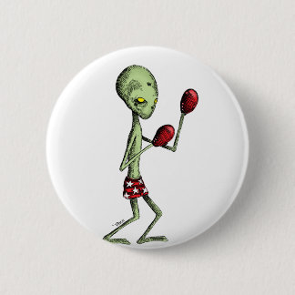 Badge Rond 5 Cm Alien de boxe