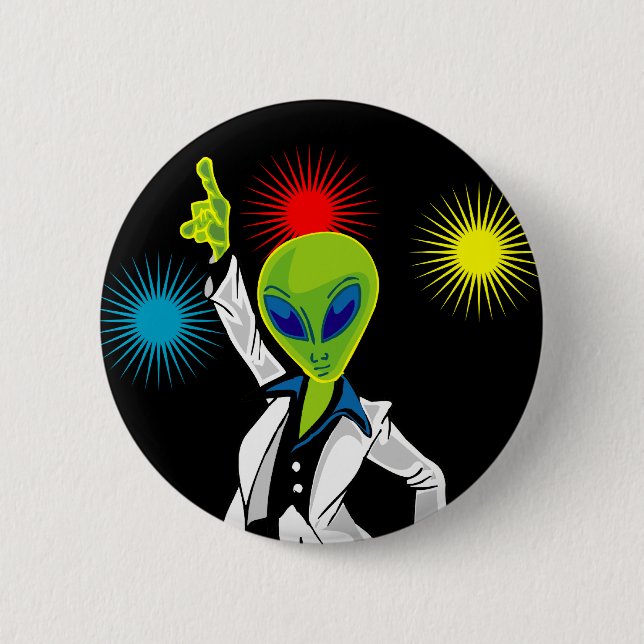 Badge Rond 5 Cm Alien de disco (Devant)