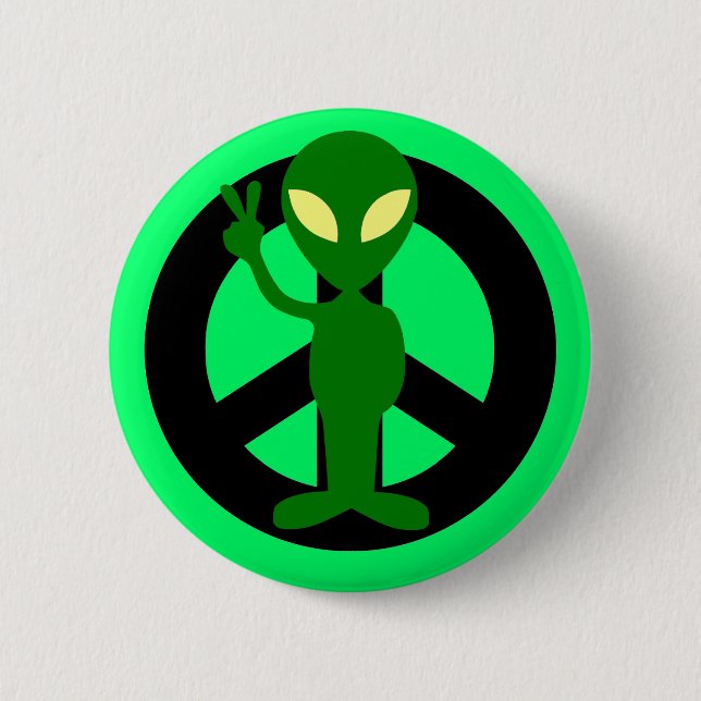 Badge Rond 5 Cm alien de paix (Devant)