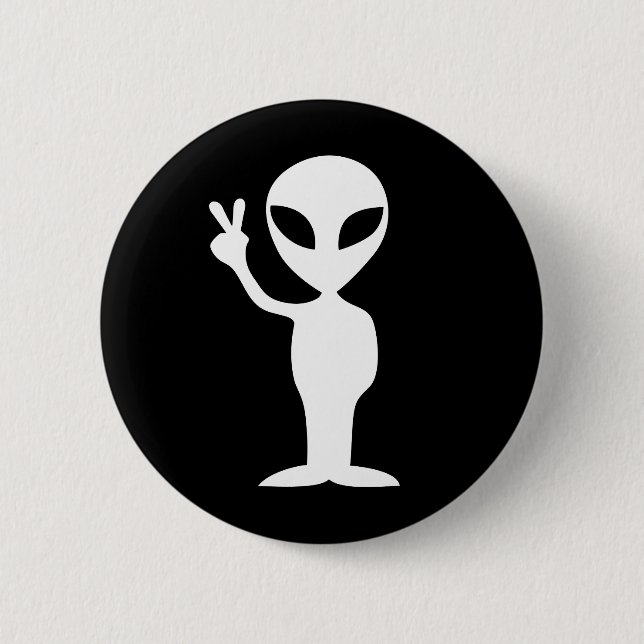 Badge Rond 5 Cm Alien de paix (Devant)