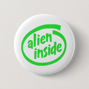 Badge Rond 5 Cm Alien drôle