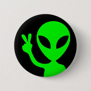 Badge Rond 5 Cm Alien du panneau de la paix
