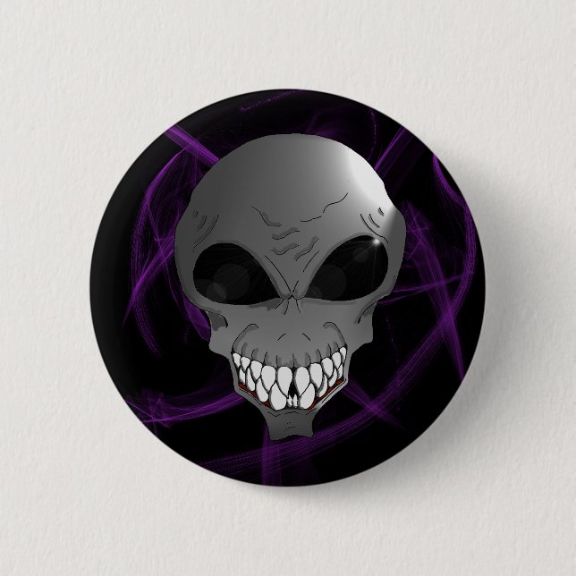 Badge Rond 5 Cm Alien gris (Devant)