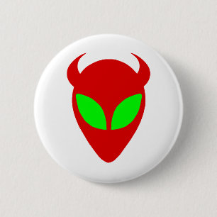 Badge Rond 5 Cm Alien mauvais