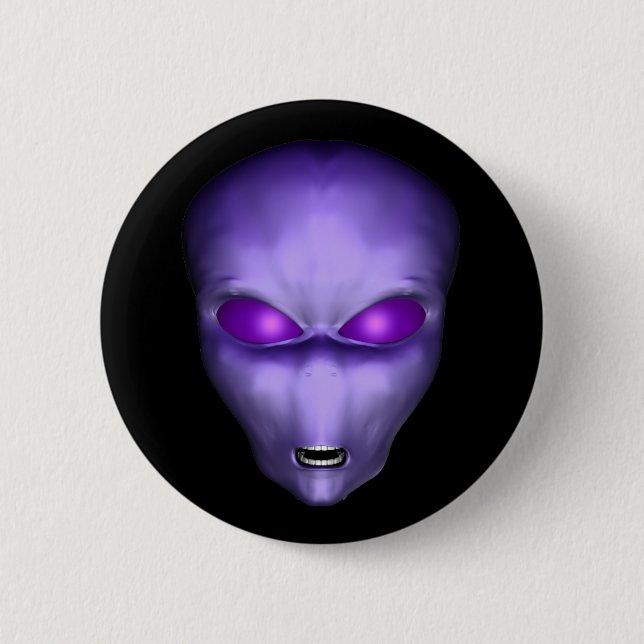 Badge Rond 5 Cm Alien pourpre (Devant)