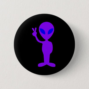 Badge Rond 5 Cm Alien pourpre
