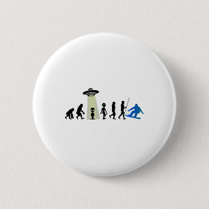 Badge Rond 5 Cm Alien Snowboard Evolution Pun Plaisanterie Hiver E