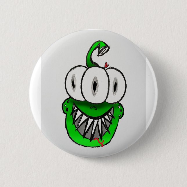 Badge Rond 5 Cm AlienHead (Devant)