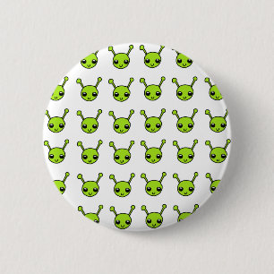 Badge Rond 5 Cm Aliens verts mignons