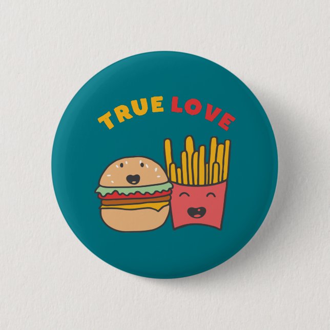 Badge Rond 5 Cm Alimentation amusante Puns True Love Like Burger a (Devant)