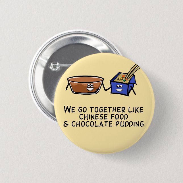 Badge Rond 5 Cm Alimentation chinoise et boudin au chocolat (Devant & derrière)