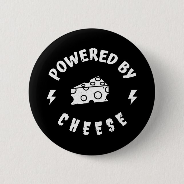 Badge Rond 5 Cm Alimenté Par Du Fromage (Devant)