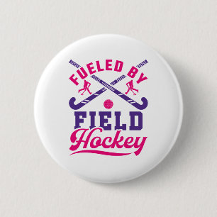 Badge Rond 5 Cm Alimenté par l'équipe de joueurs de hockey sur g