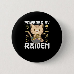 Badge Rond 5 Cm Alimenté Par Ramen Cute Cat Mange Ramen